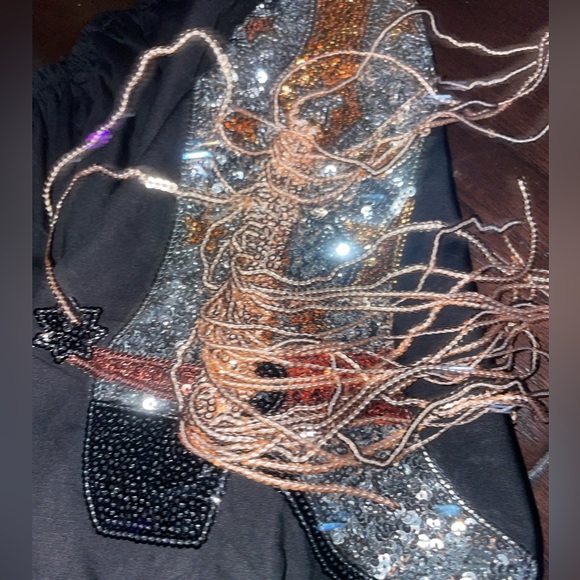 Off Shoulder Sequin Rodeo Dress - Picture 6 of 7